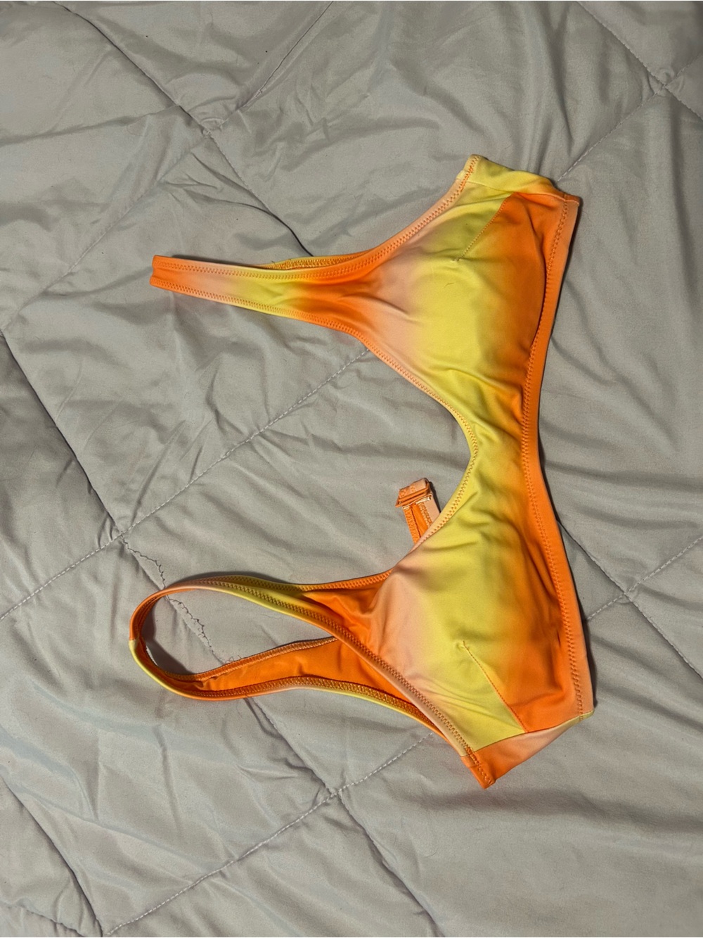 aerie Orange & Yellow Ombre Scoop Bikini Top